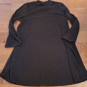 Cowl neck dress with bell sleeves